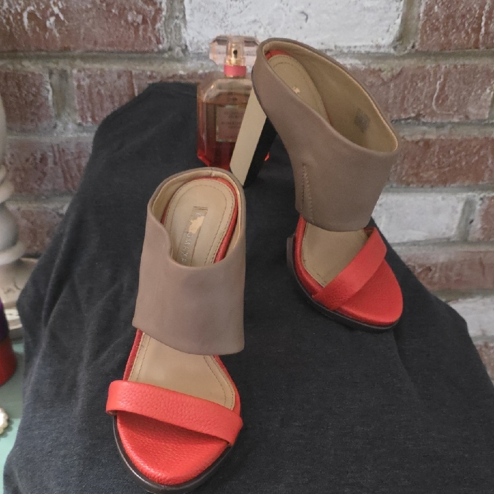 Stylish Coral and Taupe Women's Sandals - Picture 9 of 10